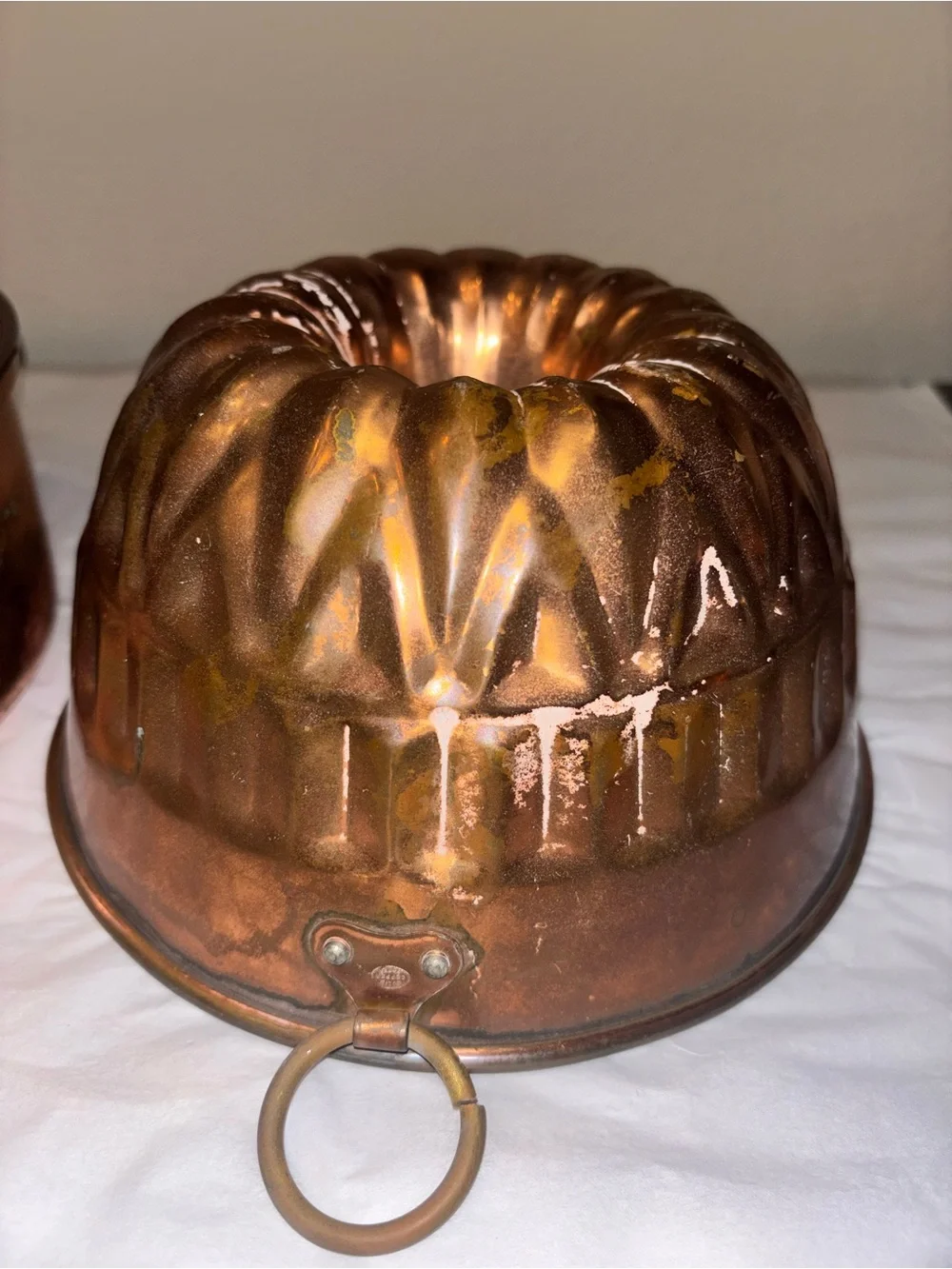 Copper Dutch Oven Pot Tagus Portugal with Lid and unbranded Bundt Cake Pan Mold